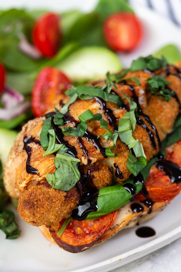 Caprese air fryer stuffed chicken. 