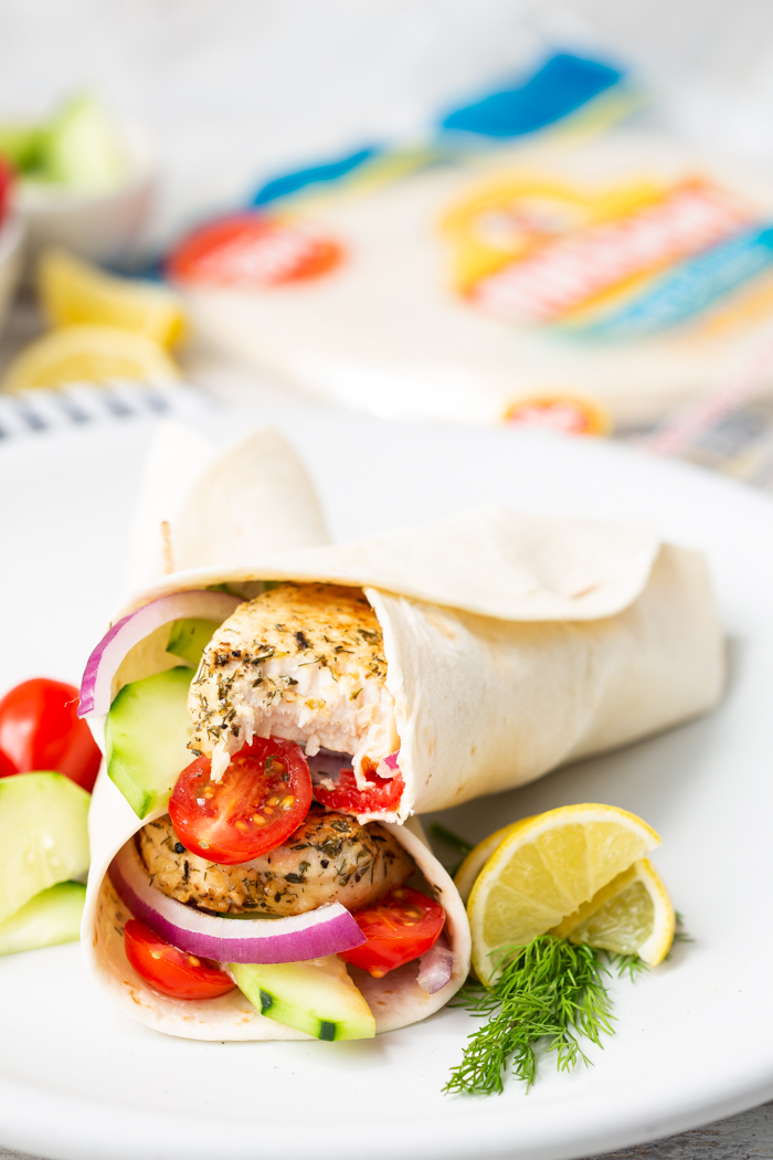 Greek Chicken Wrap (healthy lunch!) - Maebells