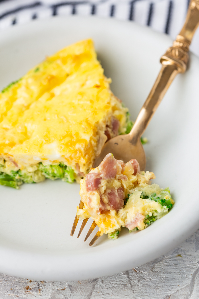 Ham and cheese quiche, crustless