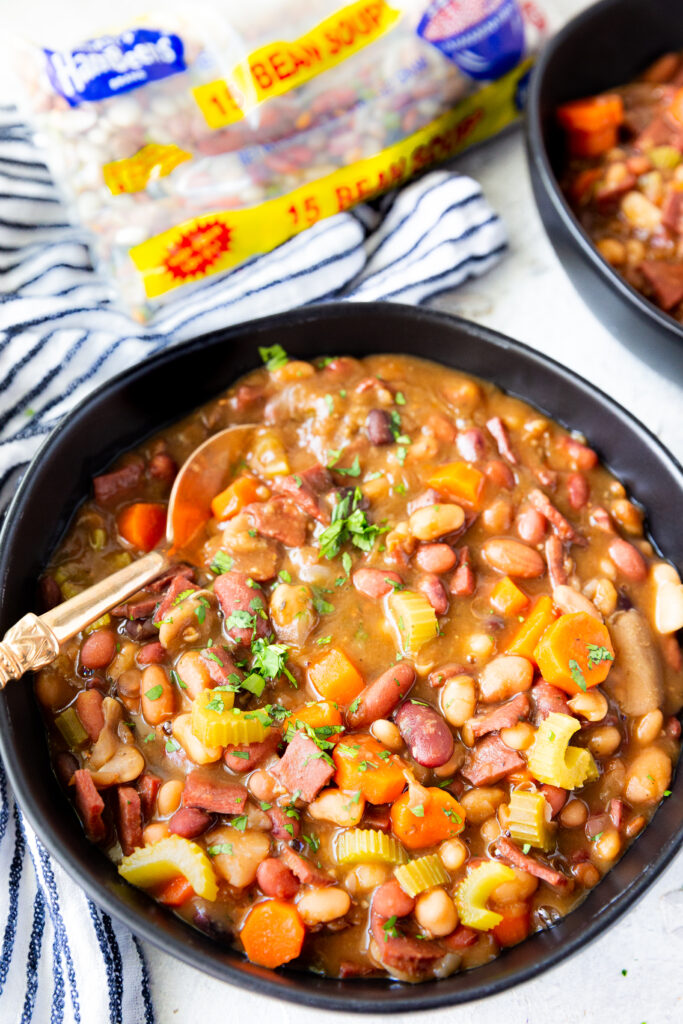 Ham and bean soup made in the instant pot