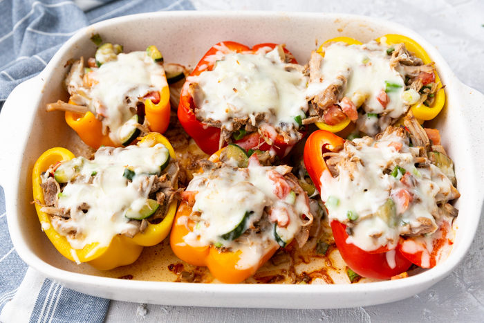 Post baked stuffed peppers in a baking sheet