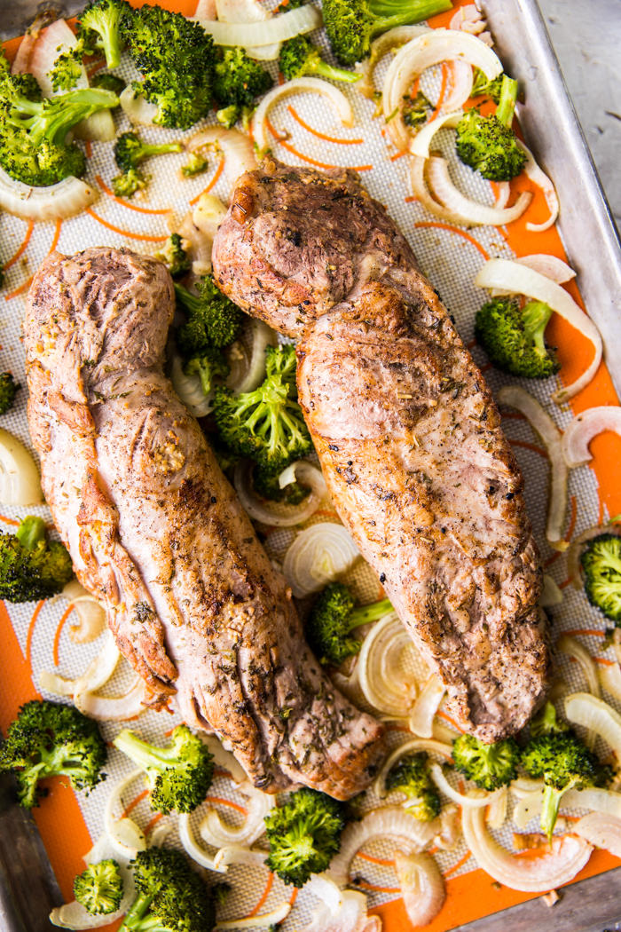 sheet pan pork tenderloin with roasted vegetables