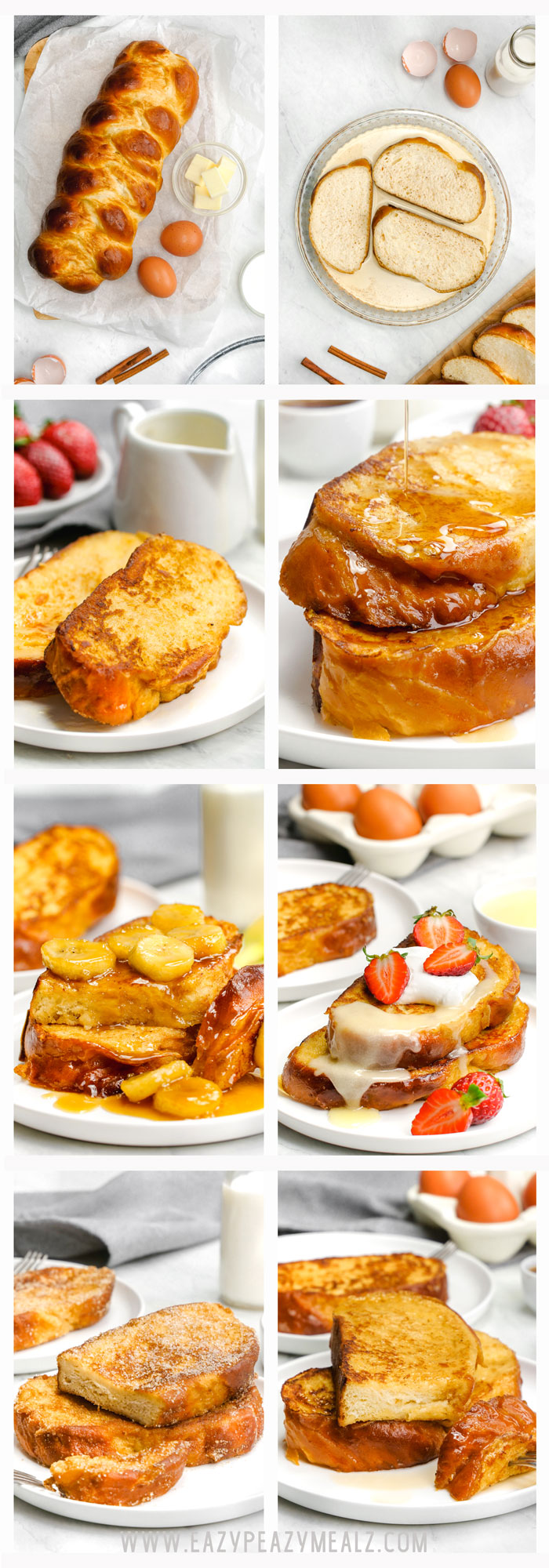 French toast- classic french toast topped 4 ways. 