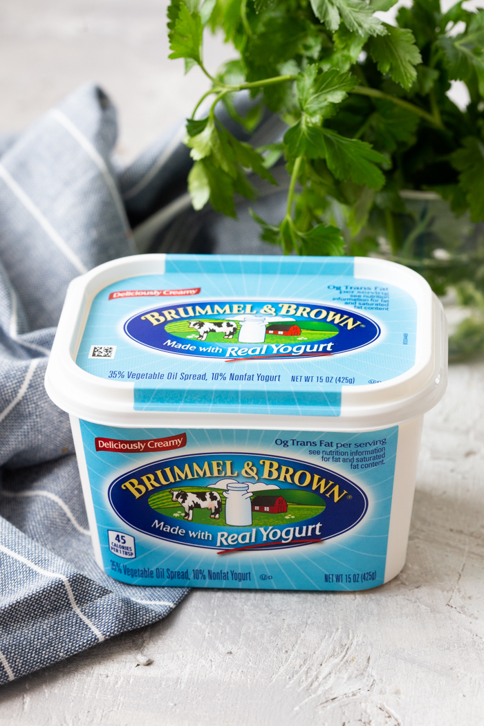 A container of Brummel and Brown Original Spread