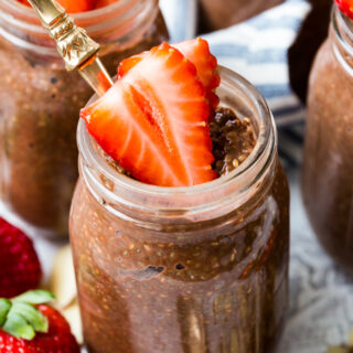 Chocolate chia seed pudding.