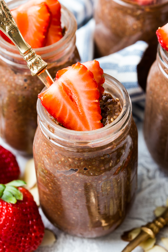 Chocolate chia seed pudding. 