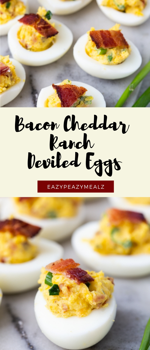 Low carb and delicious this BACON CHEDDAR RANCH DEVILE EGGS are bomb. Creamy deviled egg filling with bacon!