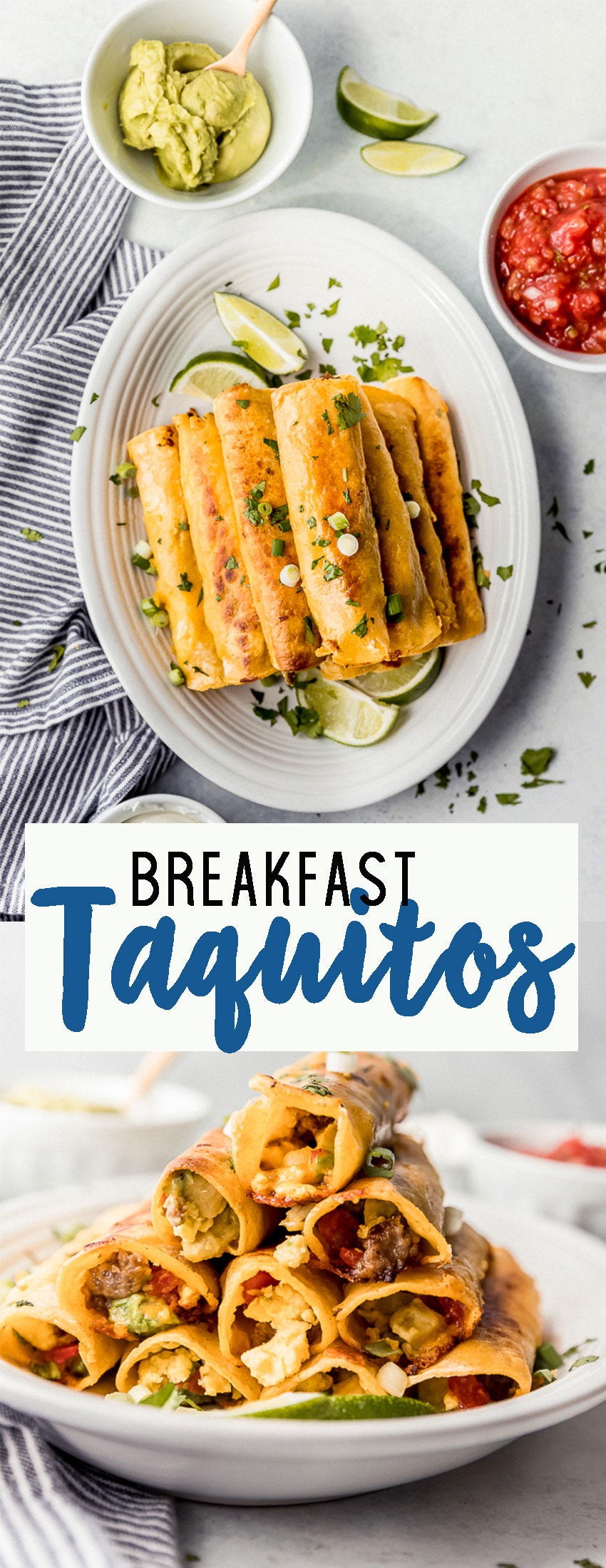 The most amazing breakfast taquitos. These tasty breakfast tacos are loaded with sausage, eggs, cheese and more. 