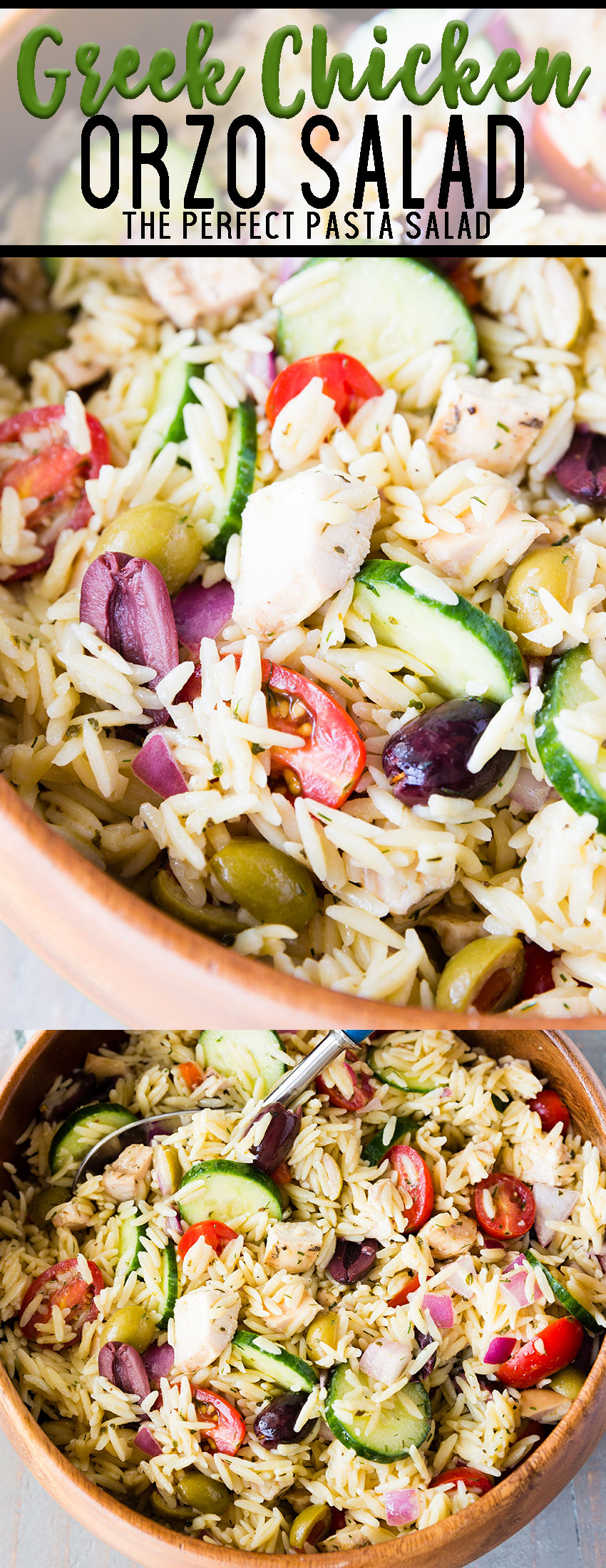 Greek Chicken Orzo Pasta Salad