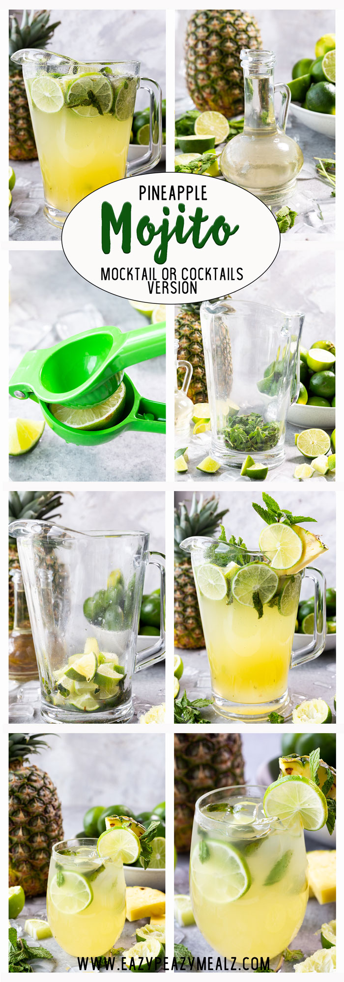 Pineapple mojito, a fun twist on a classic mojito. Easy to make and oh so delicious. 