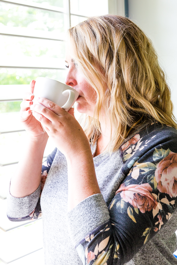 Drinking Detox Tea during my tea moment, by the window