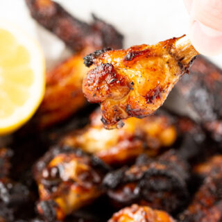 Chicken wings, marinated and air fried to perfection
