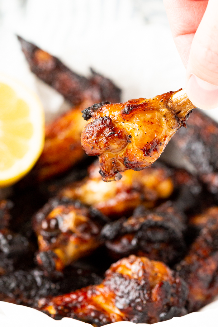 Chicken wings, marinated and air fried to perfection