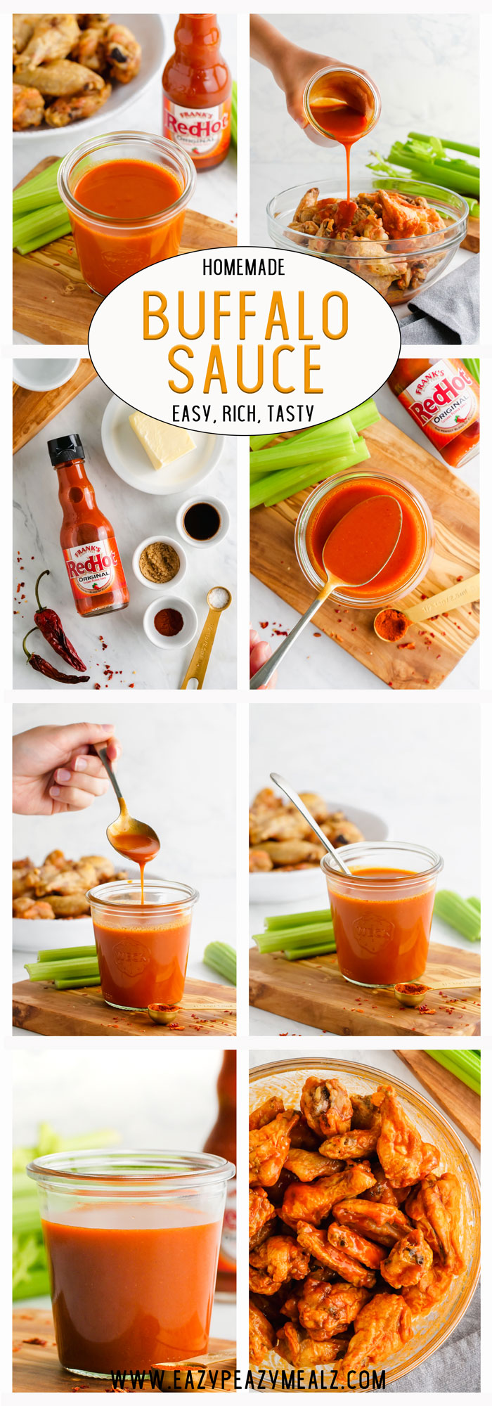 a collage of pictures for buffalo sauce