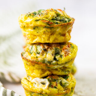 a stack of egg muffins with sun dried tomato