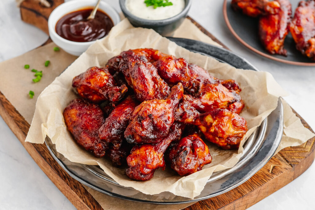 Instant pot chicken wings made in the pressure cooker, then finished in the oven or air fryer