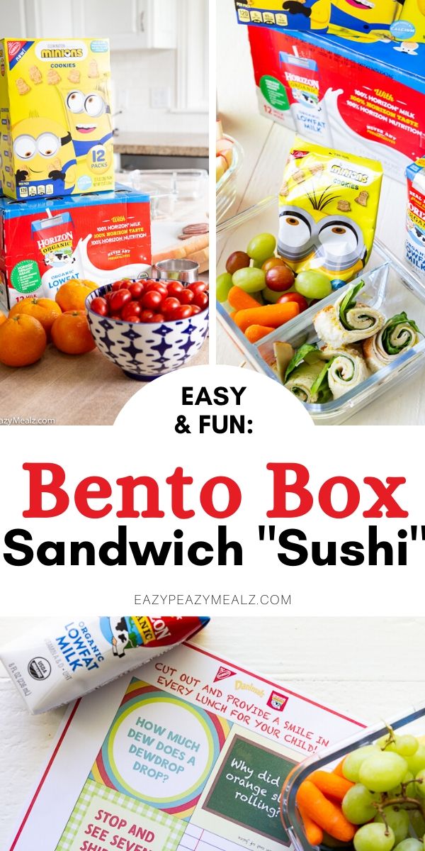 A pin image for bento box sandwich sushi lunch ideas
