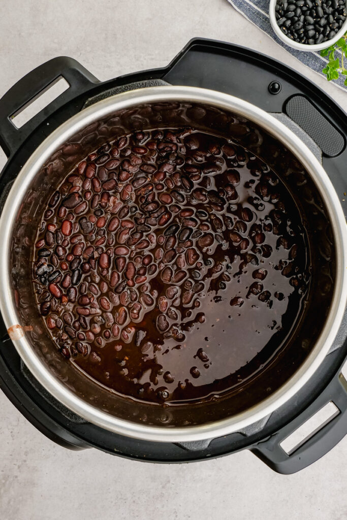 Instant pot with beans cooked in it