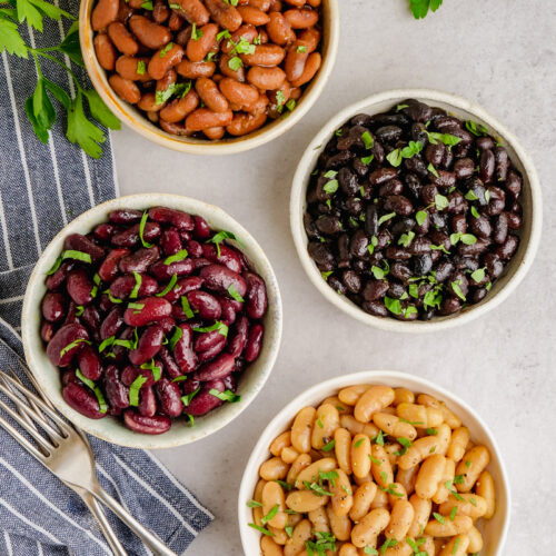 4 types of beans made in the instant pot