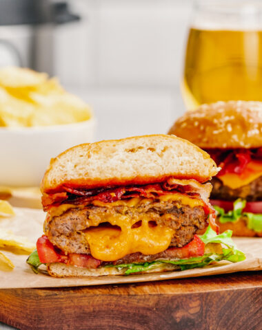 Cheese stuffed hamburger cooked in the instant pot