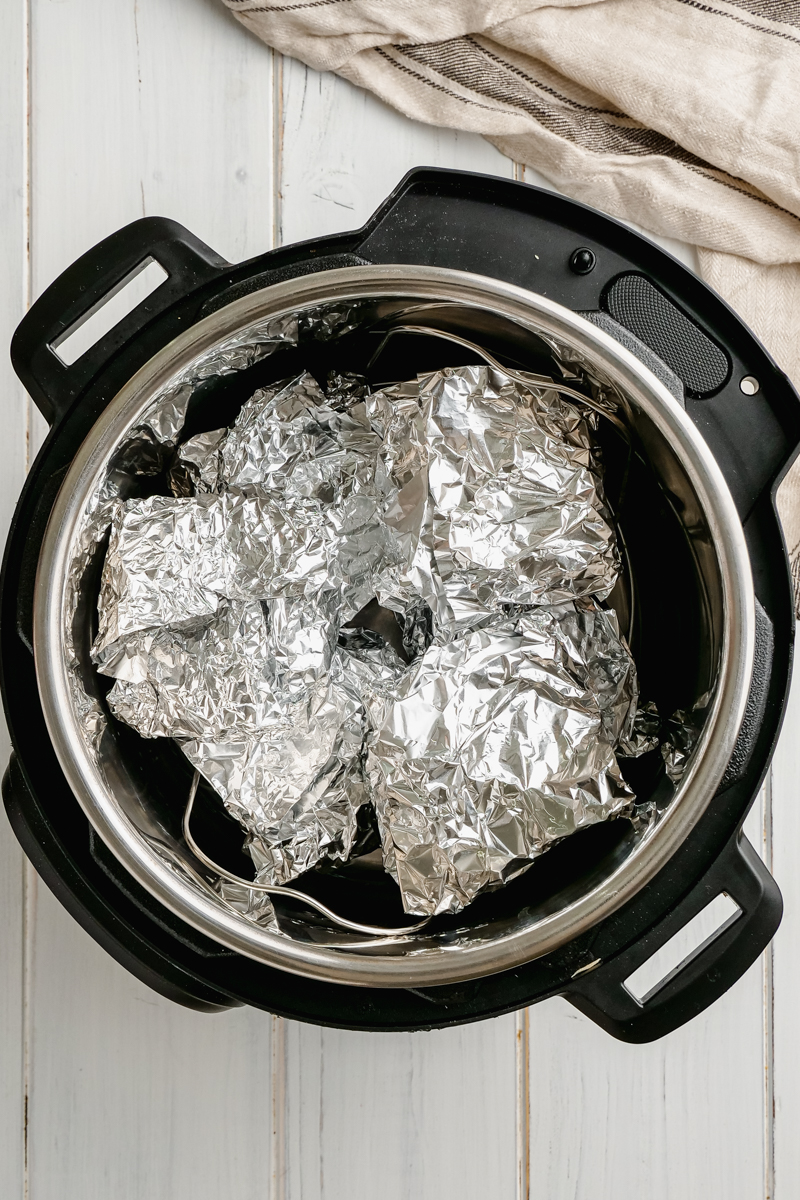 Cooking hamburger patties on a trivet in an instant pot