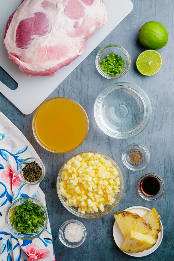 The ingredients for what you need to make kalua pork in the instant pot