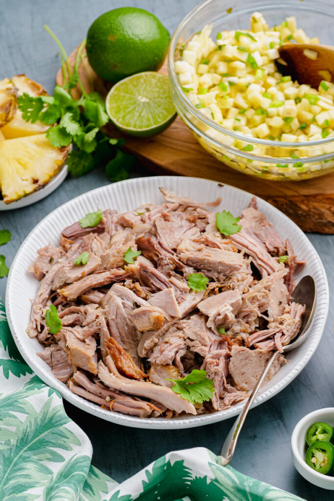 Kalua pork with pineapple salsa