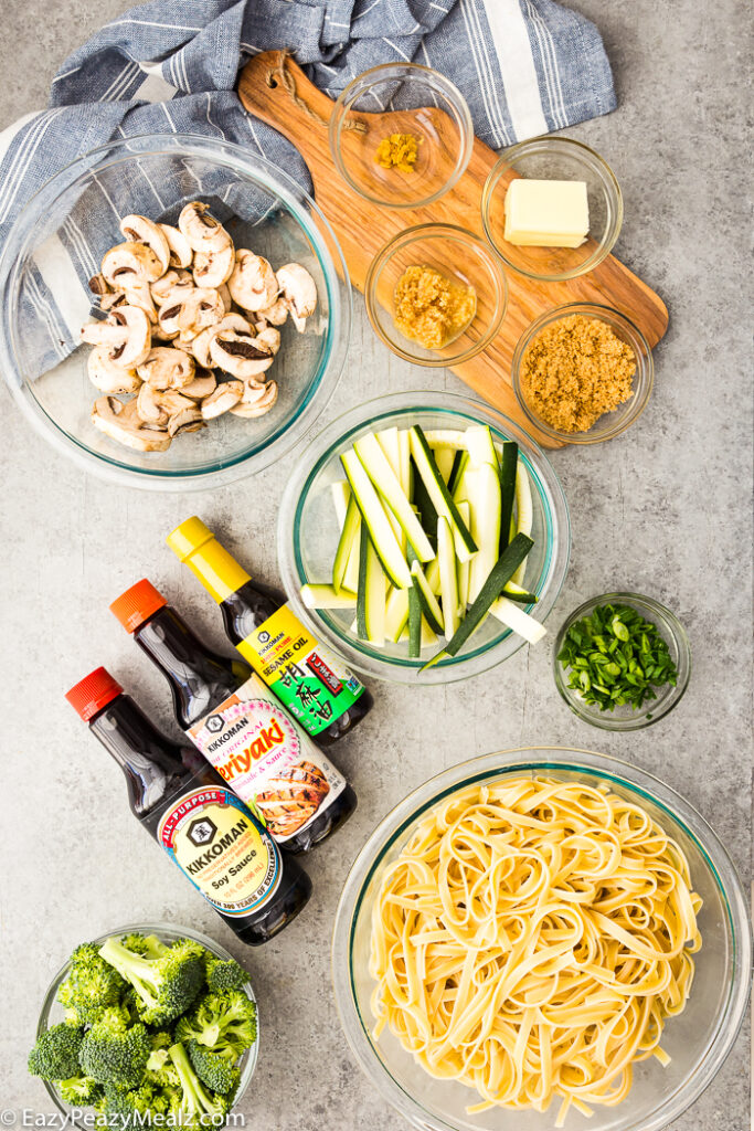 Ingredients for hibachi noodles