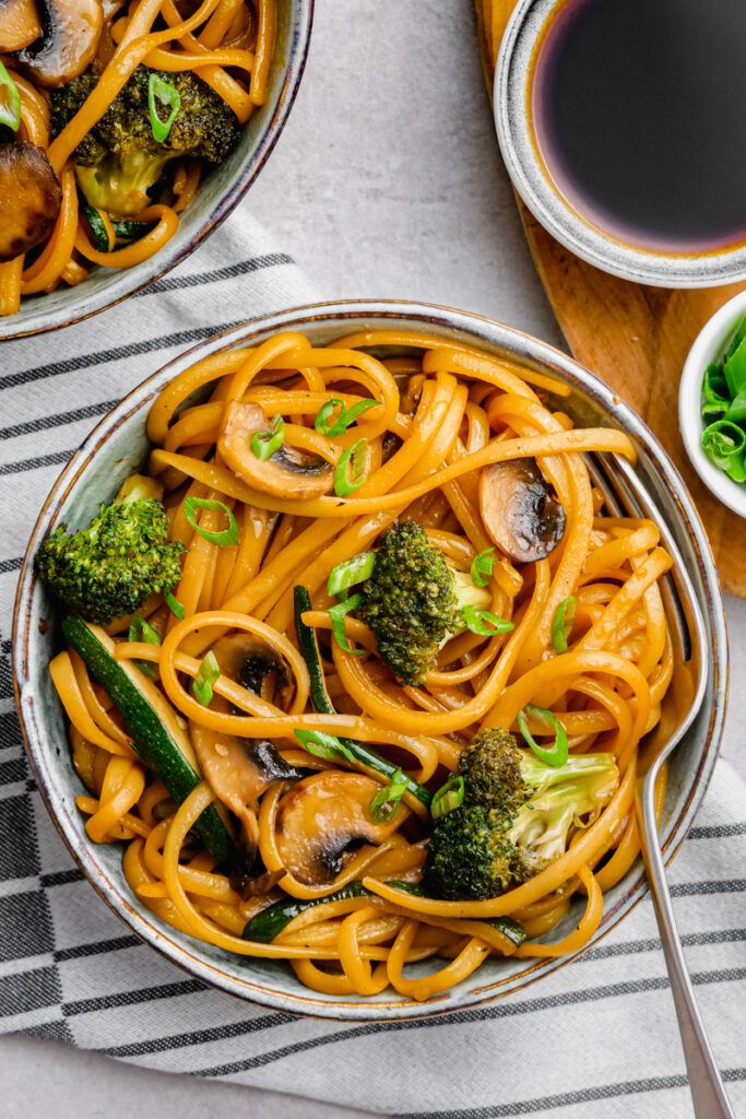 Hibachi noodles in a bowl