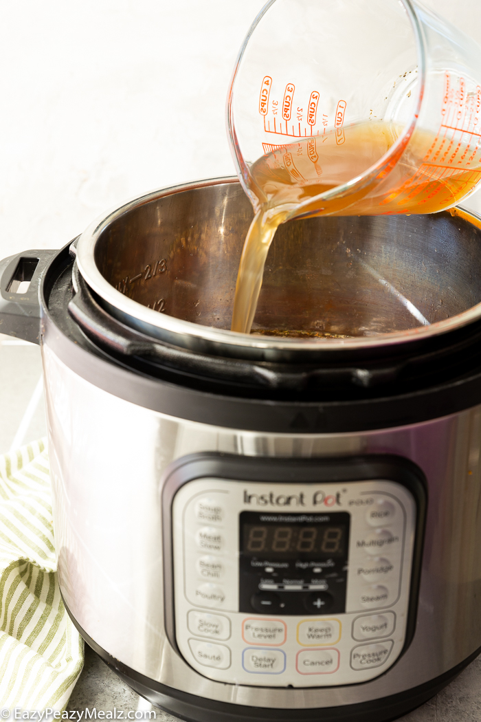 Adding broth to instant pot