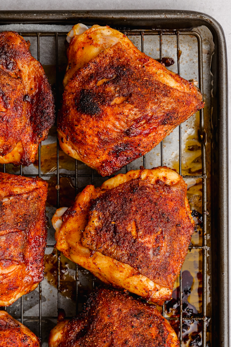 Roasted chicken thighs