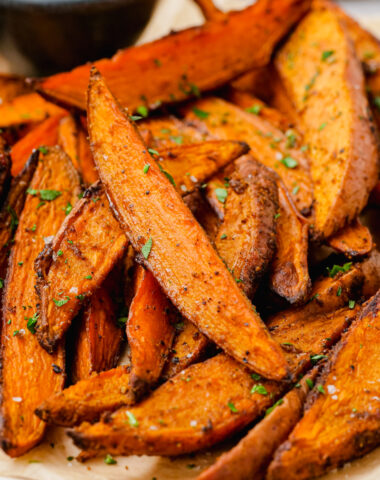 Roasted sweet potato wedges