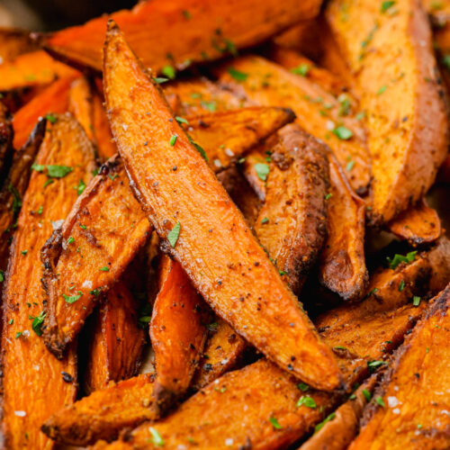 Roasted sweet potato wedges