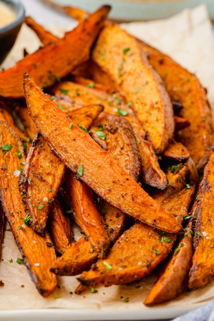 Roasted sweet potato wedges