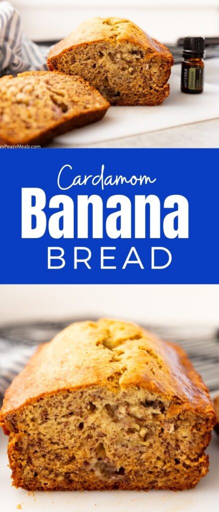 cardamom banana bread, a moist and tender banana brad nicely spiced with cardamom oil