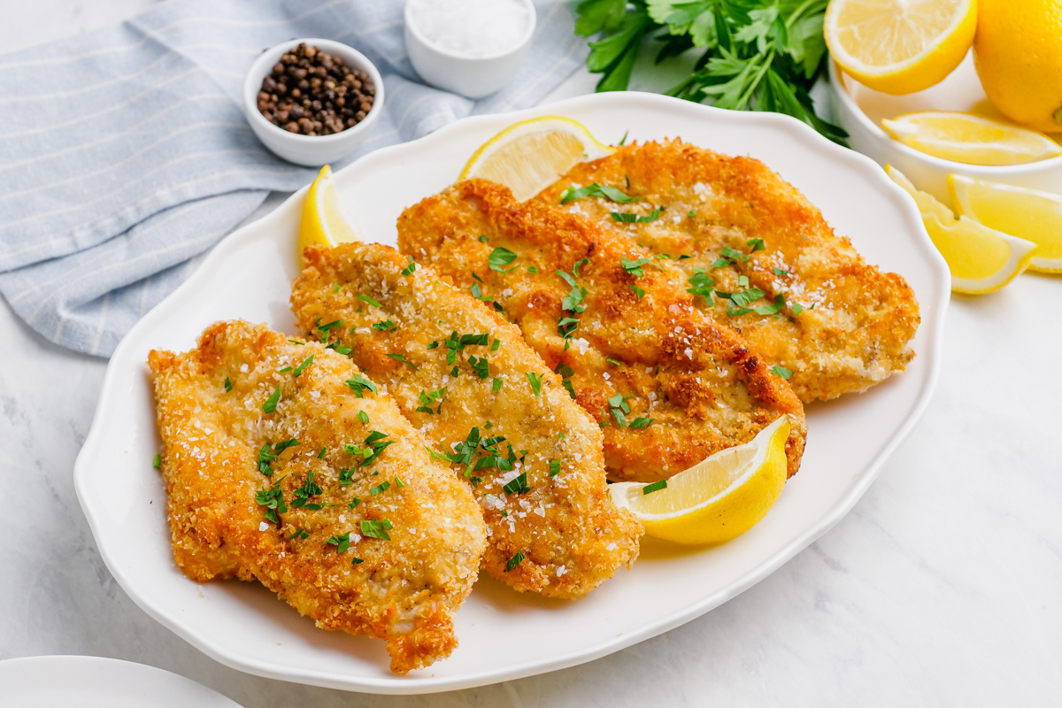 garnish and serve chicken cutlets