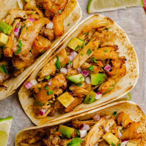 Instant Pot Chicken Carnitas on a cookie sheet