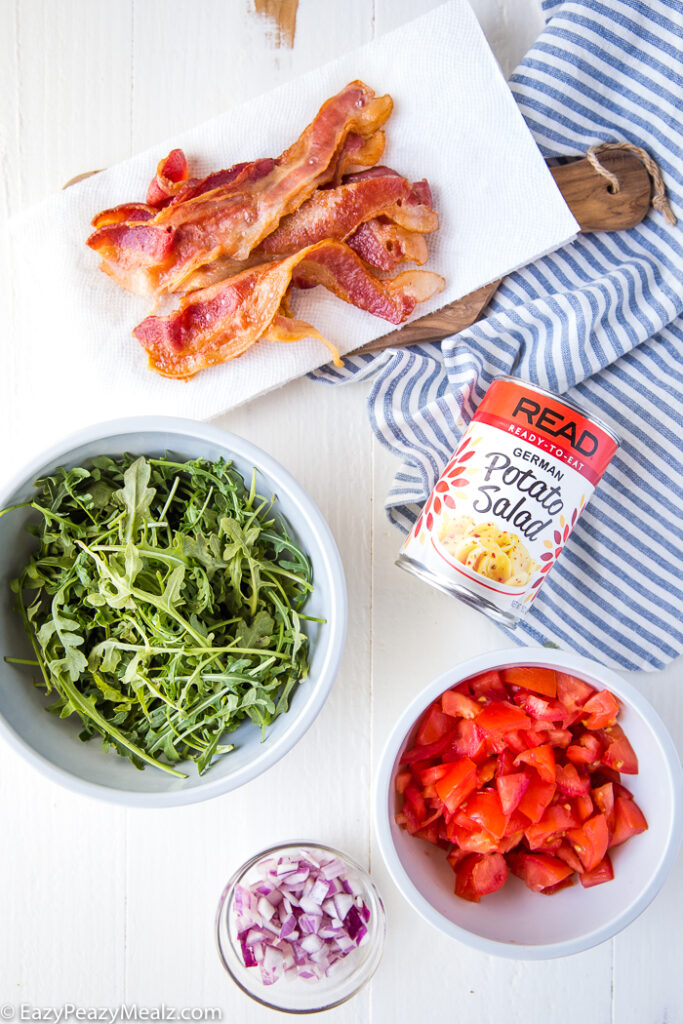 the 5 ingredients you need for BLT potato salad