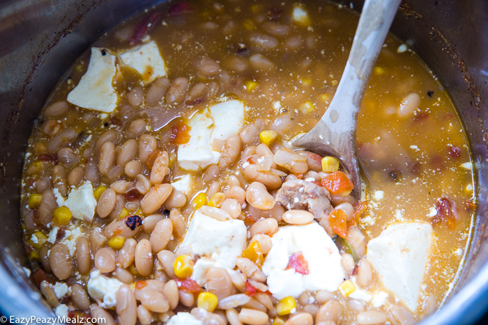 Making white chicken chili