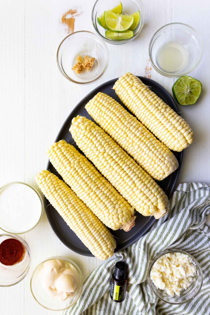 The ingredients you need for grilled elote street corn