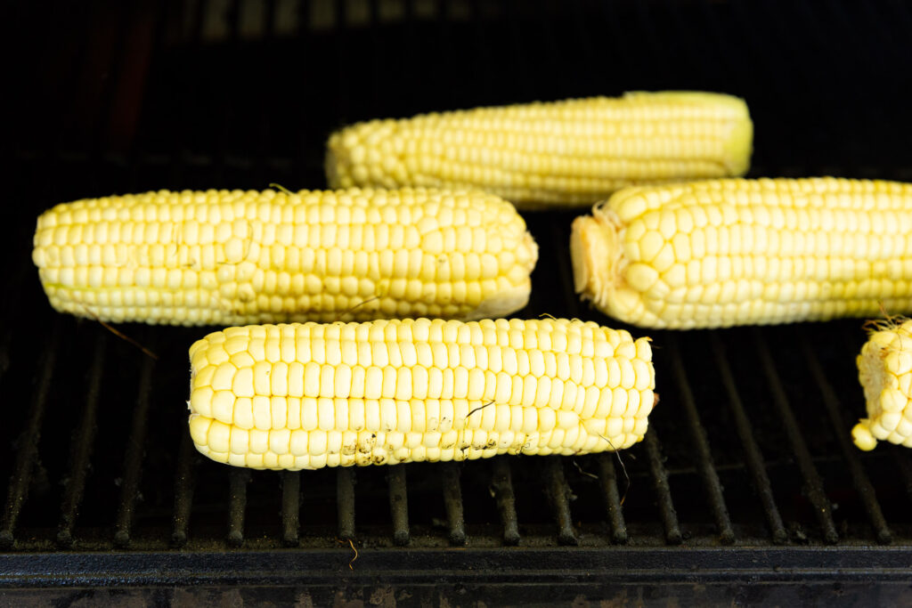 Grilling corn for elote