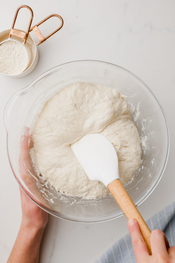 Making focaccia dough sponge