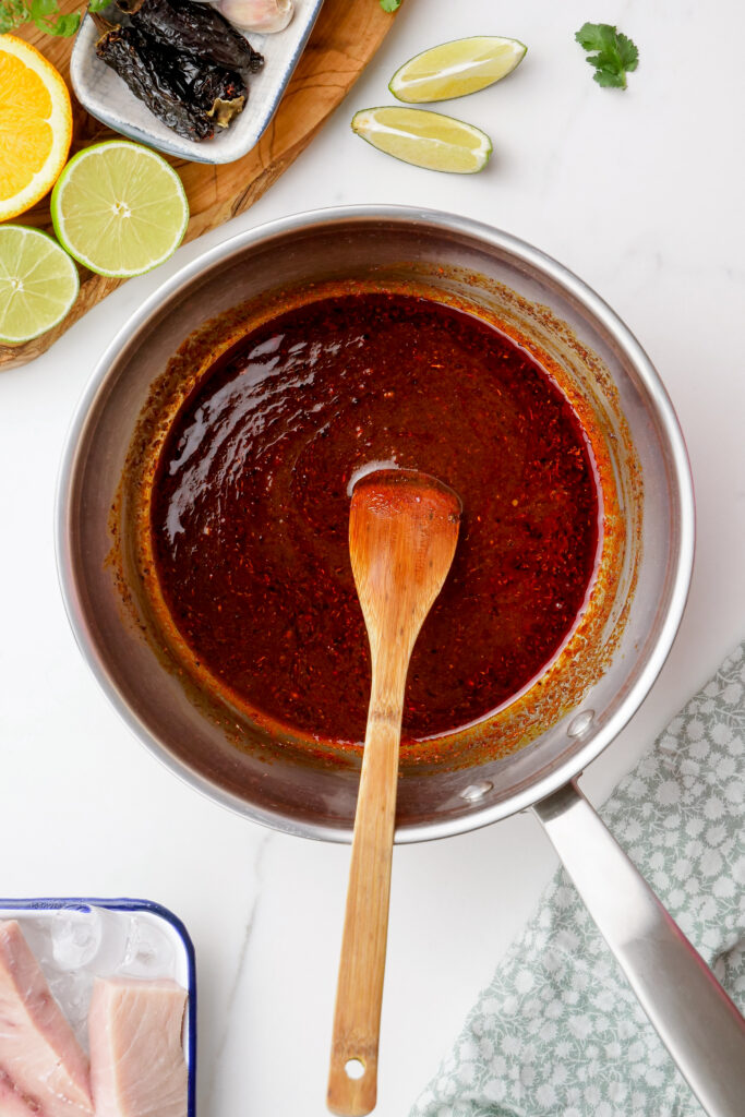 making marinade for grilled fish tacos