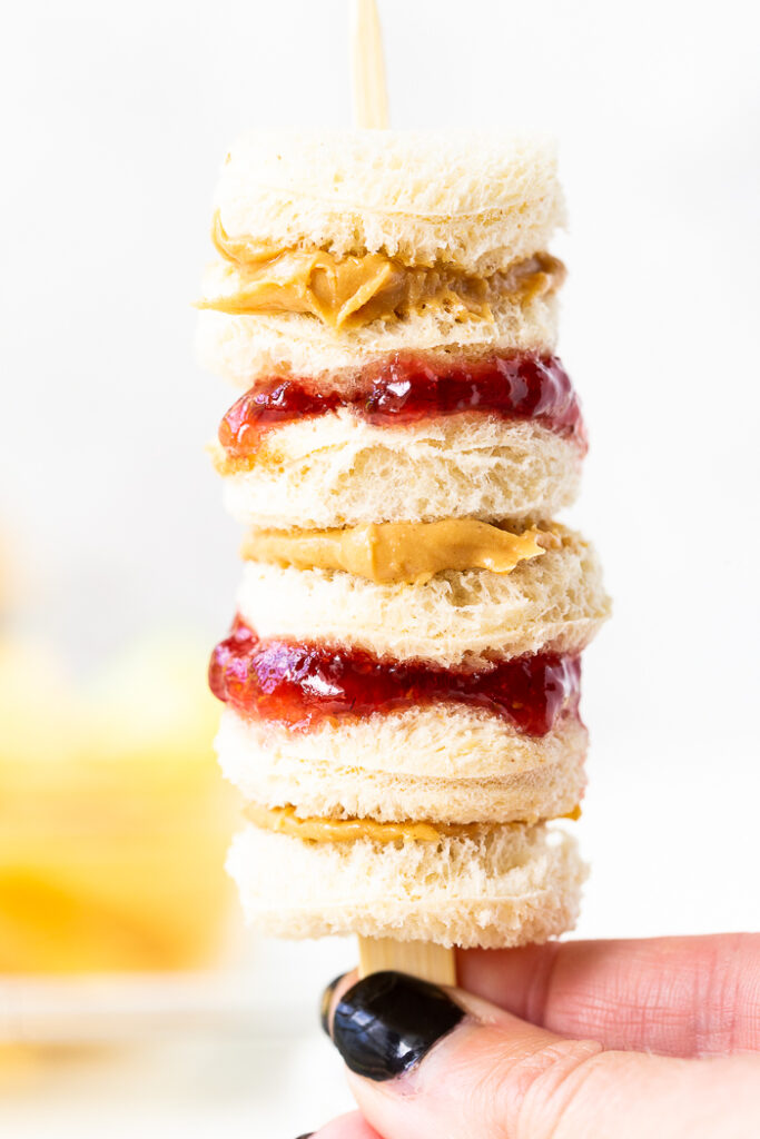A peanut butter and jelly kabob