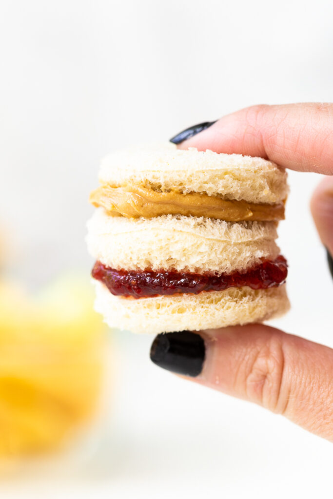 PB&J tea sandwiches