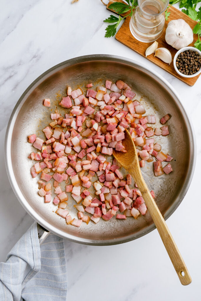 Making carbonara