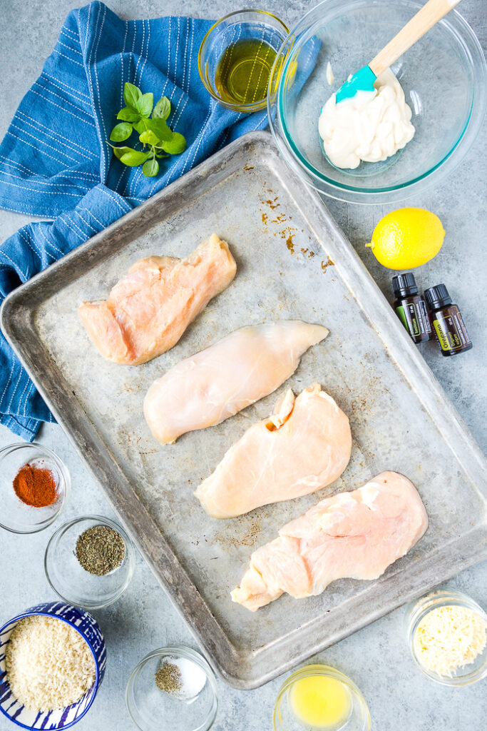 Ingredients for lemon basil chicken
