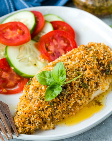 Lemon Basil Chicken with crunchy panko coating