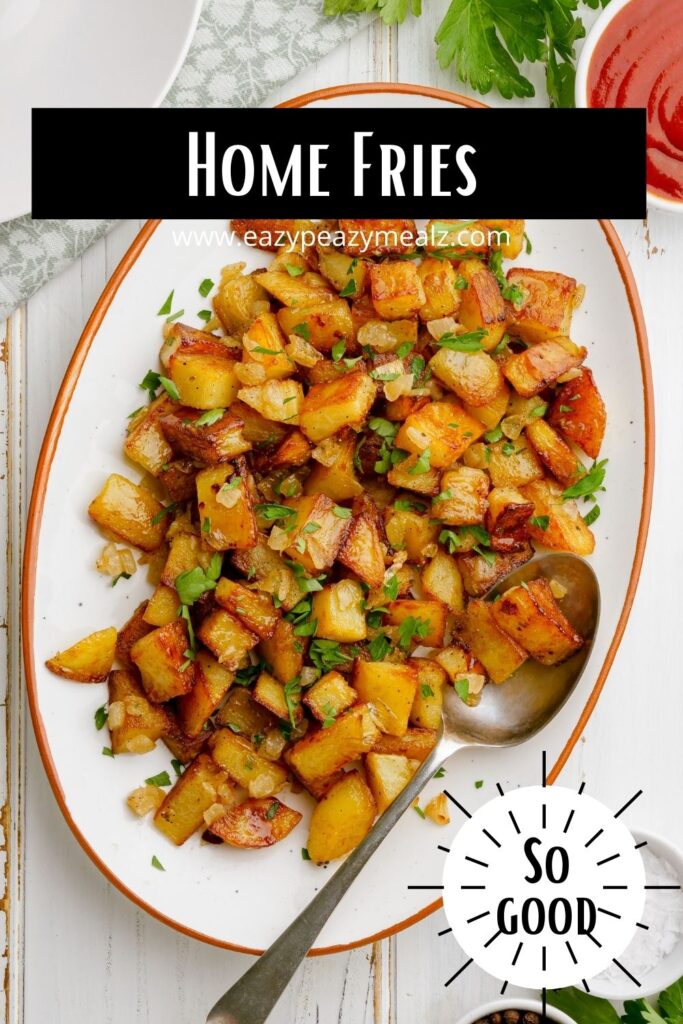 Home fries, the crispy, delicious potato dish that goes with everything and can be served for breakfast, lunch, or dinner. 