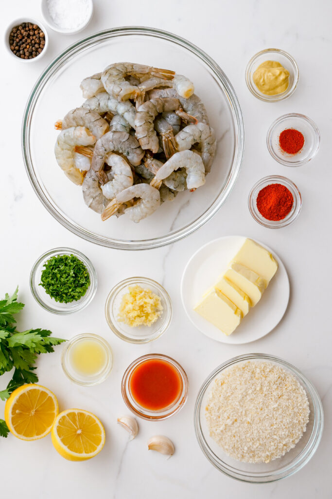 Everything you need to make crispy oven baked shrimp